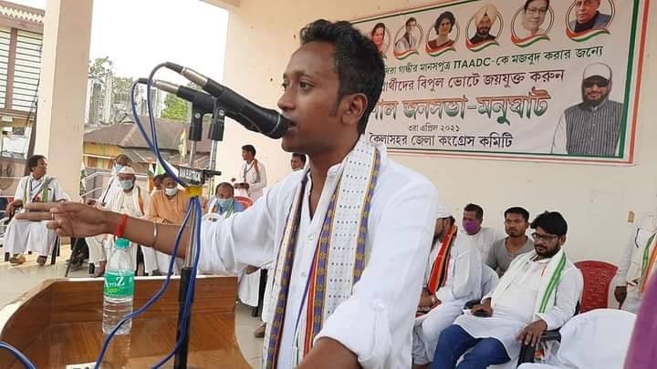 INCTripura's tweet photo. আসন্ন এডিসি নির্বাচন কে সামনে রেখে আজ মনুঘাট এ প্রার্থীদের নিয়ে এক বিশাল জনসভা হয়. #VoteforCongress #ADCelection https://t.co/u109ZL9Yep