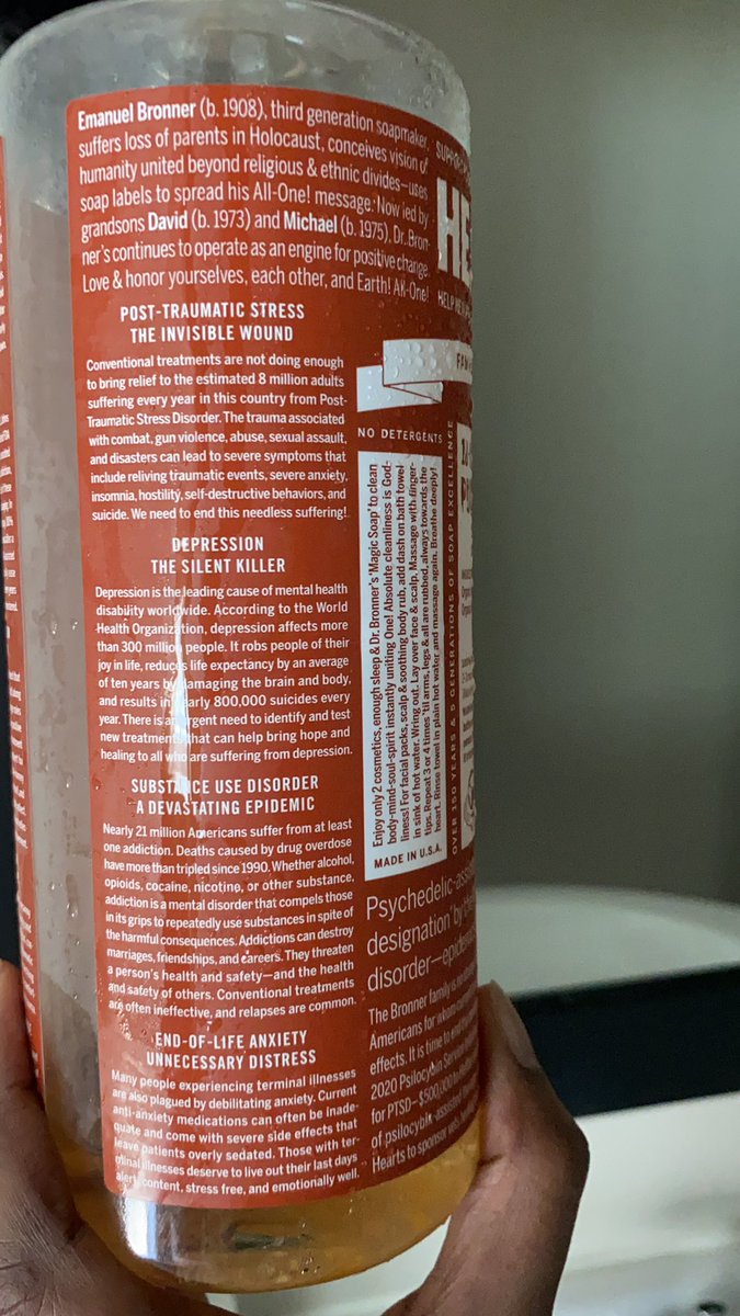 JalisaNichole's tweet image. I just realized that when Adam and Rebekah Neumann describe the mission of the #WeWork brands it’s basically the back of a Dr Bronners bottle 😂 #WeWorkDoc