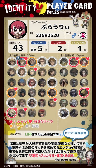 Identityv自己紹介カード を含むマンガ一覧 ツイコミ 仮
