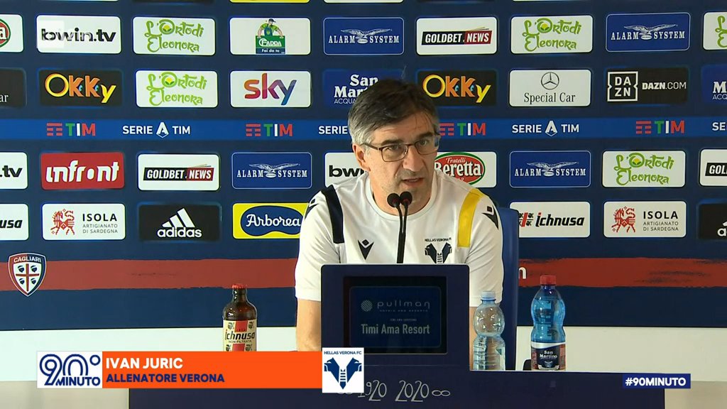 RaiSport's tweet photo. #Juric: "Siamo tutti molto contenti perchè volevamo chiudere il discorso salvezza oggi. I ragazzi hanno reagito alla grande anche in momenti di difficoltà. Ci voleva proprio" #90minuto #CagliariVerona #CagliariHellas https://t.co/hOqTfE6YdL