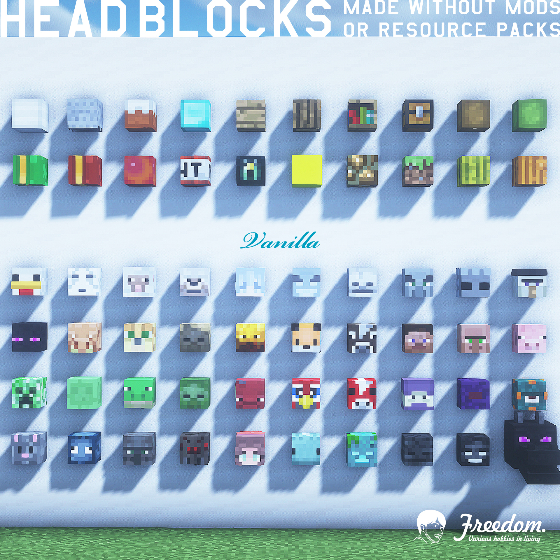 Twitter 上的 Freedom Head Blocks Tutorial T Co Jhvmnnxa2s マインクラフト Minecraft Minecraft建築コミュ Minecraftbuild Architect Interior Tutorial 建築 Base バニラ建築学部 Vanilla 頭 Head Headblocks 頭ブロック Tutorial