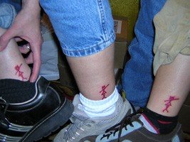 2.  @GoGirlsMusic logoIn 1996 I started GoGirls Music, an online community to support, promote & empower female musicians. In 2006 I decided to get the logo tattooed on my ankle while in Austin for a music conference. 3 friends decided to do it with me that night.   #MyTattoos