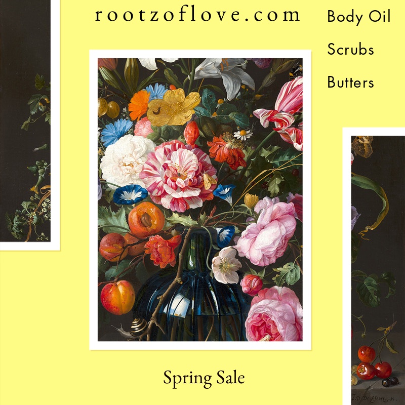 Spring Sale at rootzoflove.com! Whipped body butters, eczema and massage oil, coffee and brown sugar scrubs, beard butter and more!