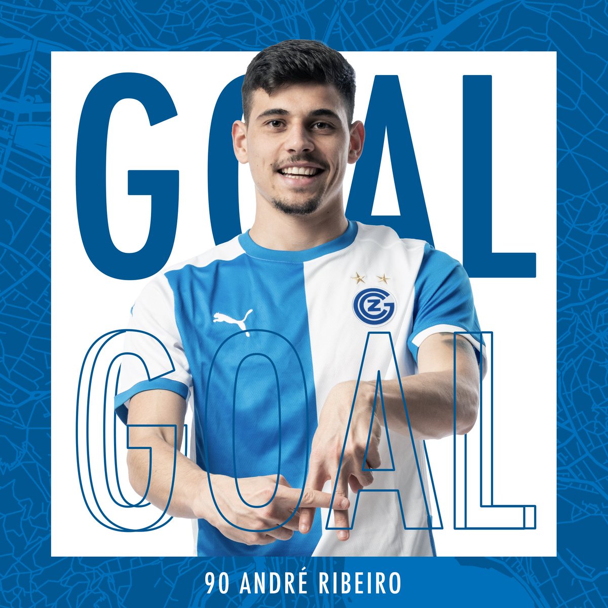 gc_zuerich's tweet photo. 89' Tor für GC. Ribeiro mit seinem ersten Treffer für Blauweiss. #gcxam 1:4* https://t.co/jbpK413oHN