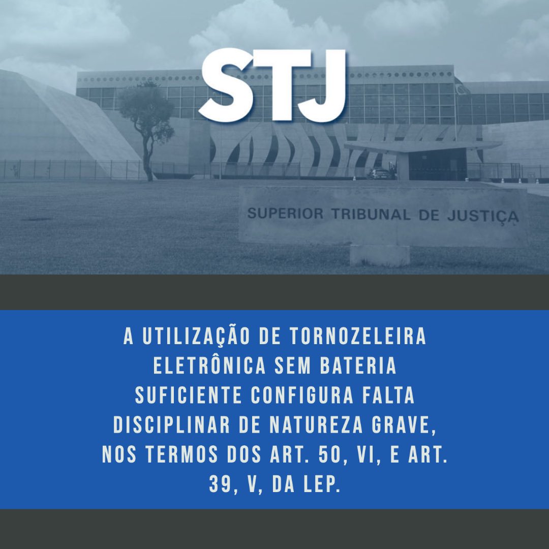 guasti_andre's tweet image. Uso de tornozeleira eletrônica na Execução Penal e falta grave👇🏼👇🏼👇🏼

#processopenal #execucaopenal #execuçãopenal #magistraturaestadual #magistratura #magistraturafederal #juizestadual #juizfederal #penal #direitopenal #processopenal_dicas