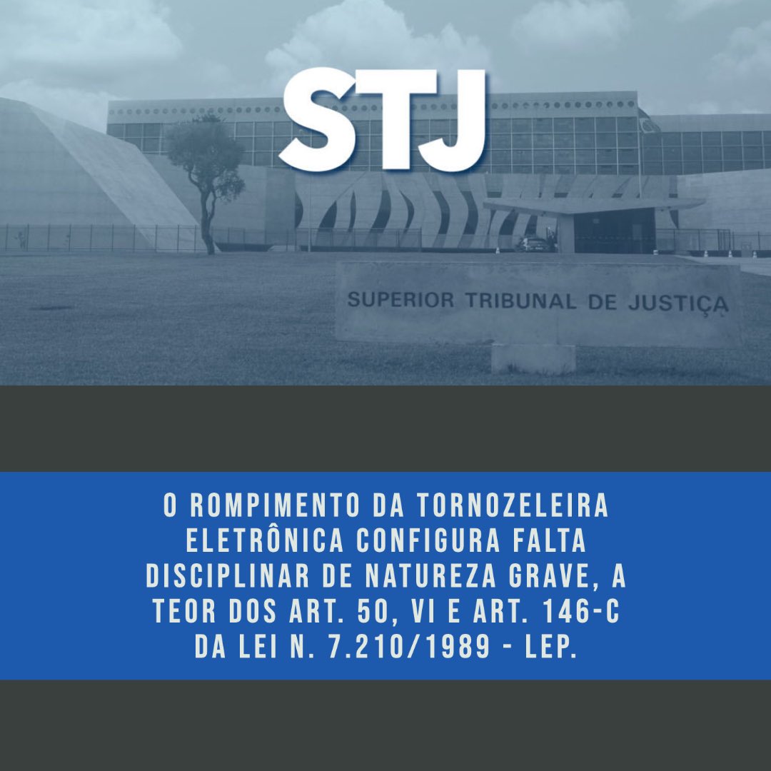 guasti_andre's tweet image. Uso de tornozeleira eletrônica na Execução Penal e falta grave👇🏼👇🏼👇🏼

#processopenal #execucaopenal #execuçãopenal #magistraturaestadual #magistratura #magistraturafederal #juizestadual #juizfederal #penal #direitopenal #processopenal_dicas