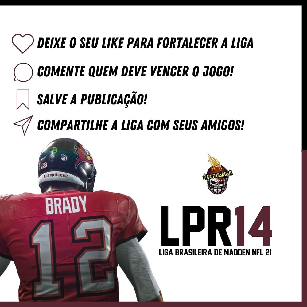 LigaPassRush's tweet photo. Confronto pesado da AFC!🏆 Quem vai sair com a vitória? 🤔

⚠️Para ficar por dentro de tudo que acontece na Liga Pass Rush, acompanhe o nosso DaddyLeague. Lá você terá a tabela com todos os jogos, tabelas, power ranking e estatísticas da temporada📊 https://t.co/4l1Bfqj0MI