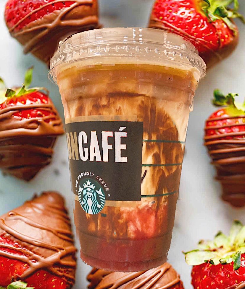 BNNewportBeach's tweet photo. #SecretMenuSaturday: This delicious guest suggestion is a mix of our rich Mocha and tart Strawberry Pureé! We’re calling it the Chocolate-Covered Strawberry Mocha! That’s a mouth-full 😳❤️ #142bn https://t.co/DypvVXEZY5