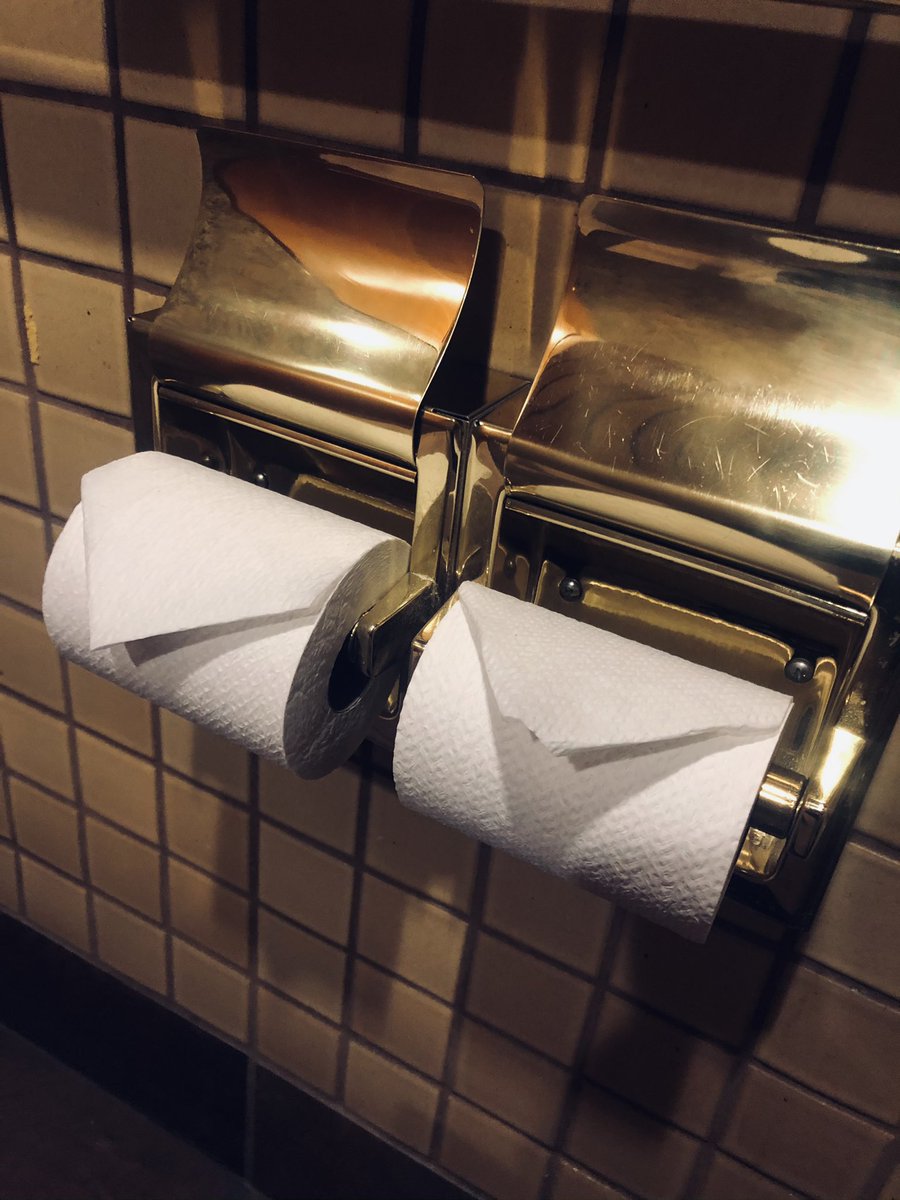 PetriePoint's tweet image. Just listened to @MichelleObama podcast on @Spotify with her family and have to challenge their toilet paper dispute: roll up or else hotels and nice restaurants wouldn’t have the tuck and fold!