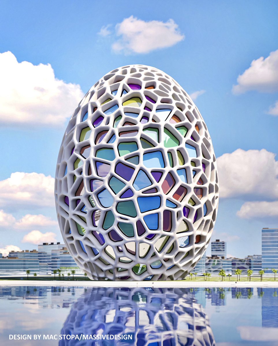 macstopa's tweet image. Our 2021 Easter Egg has risen! Presenting the Egg building designed by Mac Stopa with best wishes for an Eggs-tra Special Happy and Healthy Easter filled with bright sunshine and all the colors of the rainbow