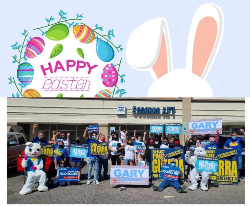 Wishing @SocorroISD all the love and happiness that only Easter can bring.

Have a joyous celebration with your family! 👨‍👩‍👧‍👦🐰🐣

#UnionStrong #OurWorkIsPowerful #PublicSchoolProud #UnionFamily