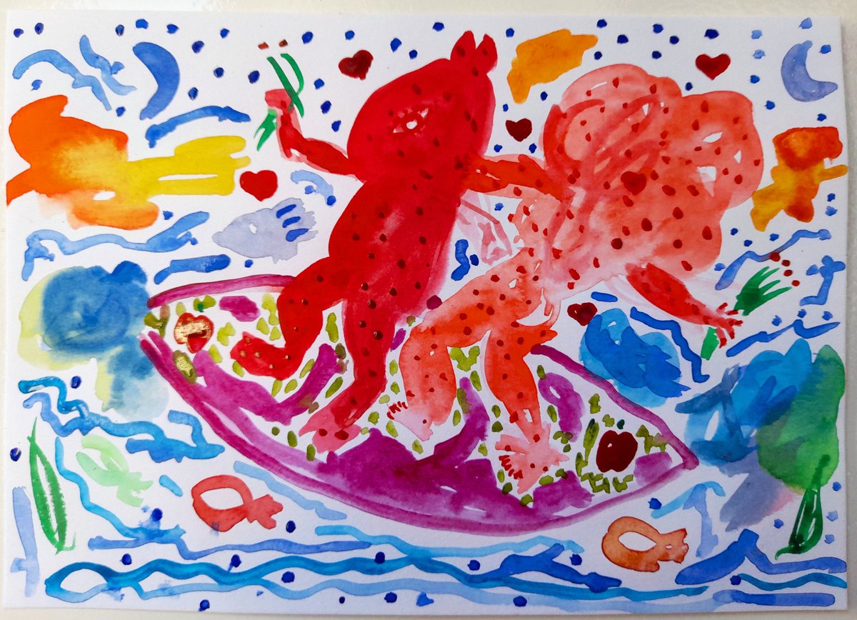 JasmineChagall's tweet photo. Jasmine Chagall y el Caballo Rojo surfean juntos las olas
2021
#SemanaSanta2021
#jasminechagall #watercolors #art #surfers #surf #artlovers #lovers #sun #love #lovers #spring #illustrator #illustrationartists #artcurator #chagall #surealismart #amores #artcollectors #divertido https://t.co/qoaKtgYtmC