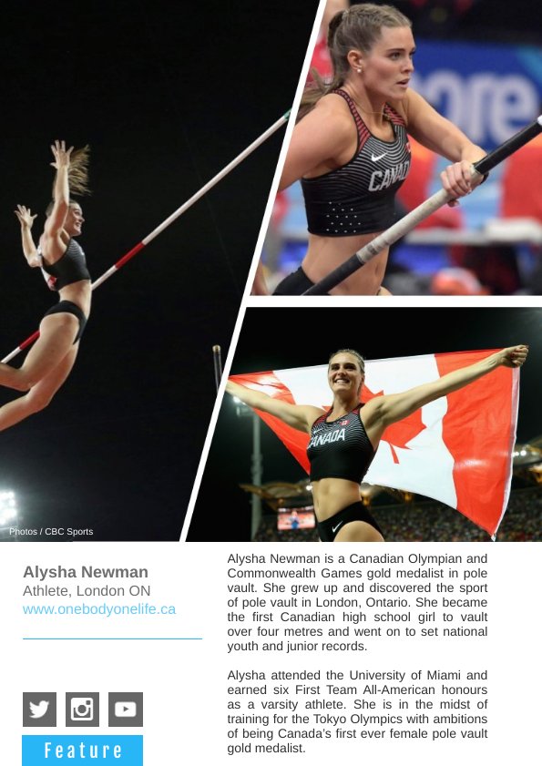 JournalArgus's tweet image. Journal Argus features leaders in education, arts and athletics. Be inspired by Alysha Newman, Canadian Olympian in pole vault journalargus.com. See her commitment in action here: bit.ly/39FOdSe and bit.ly/3cJuEKG @alysha_newman94 @AthleticsCanada