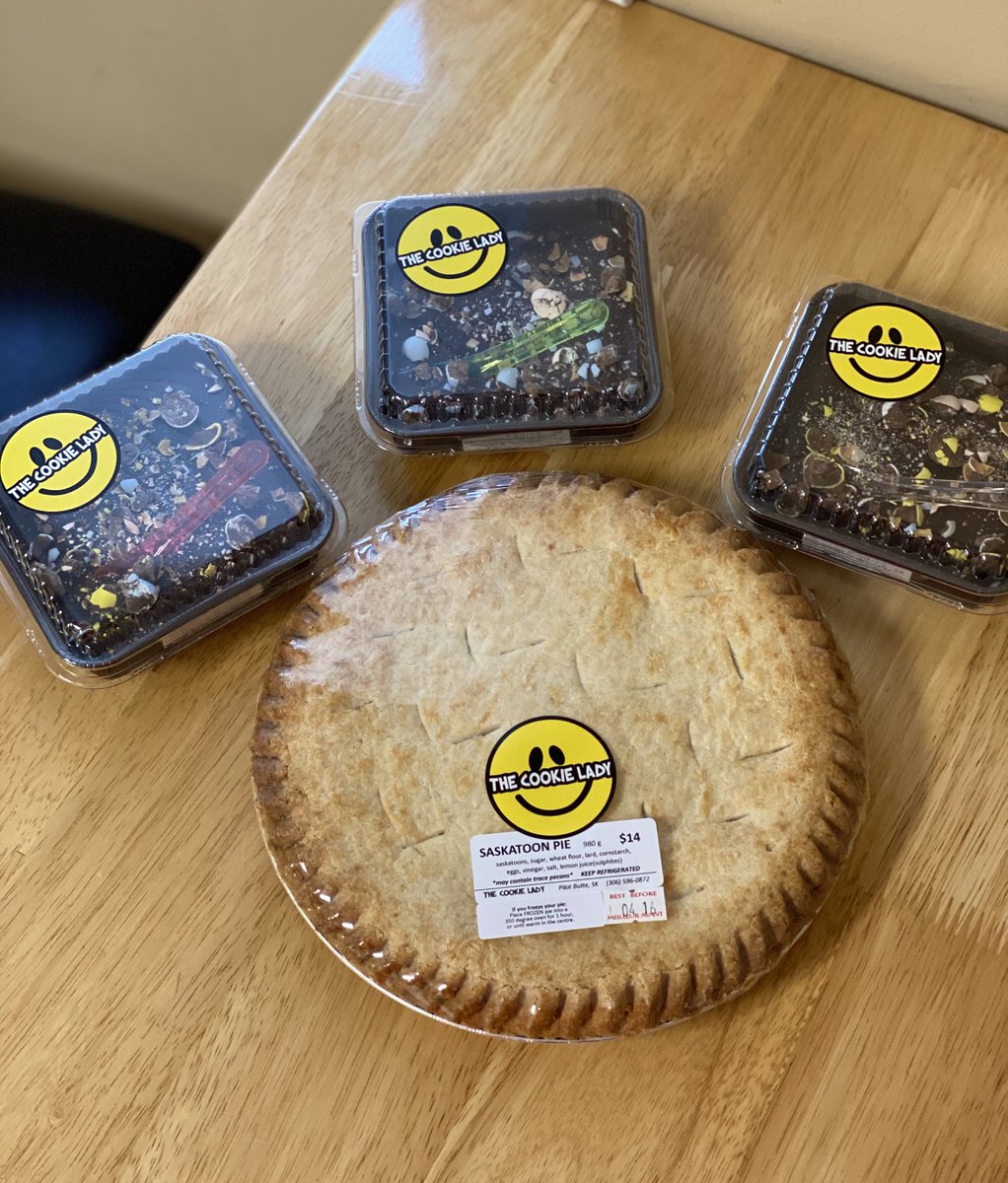 Exhausted 😴... just finished Easter baking... JK! Y’all know I don’t cook or bake... Big thanks to ⁦<a href="/CookieLadyYQR/">The Cookie Lady</a>⁩ who does bake!!! Best Damn #SaskatoonPie. 😍#SupportLocal ⁦<a href="/MarketRegina/">ReginaFarmersMarket</a>⁩
