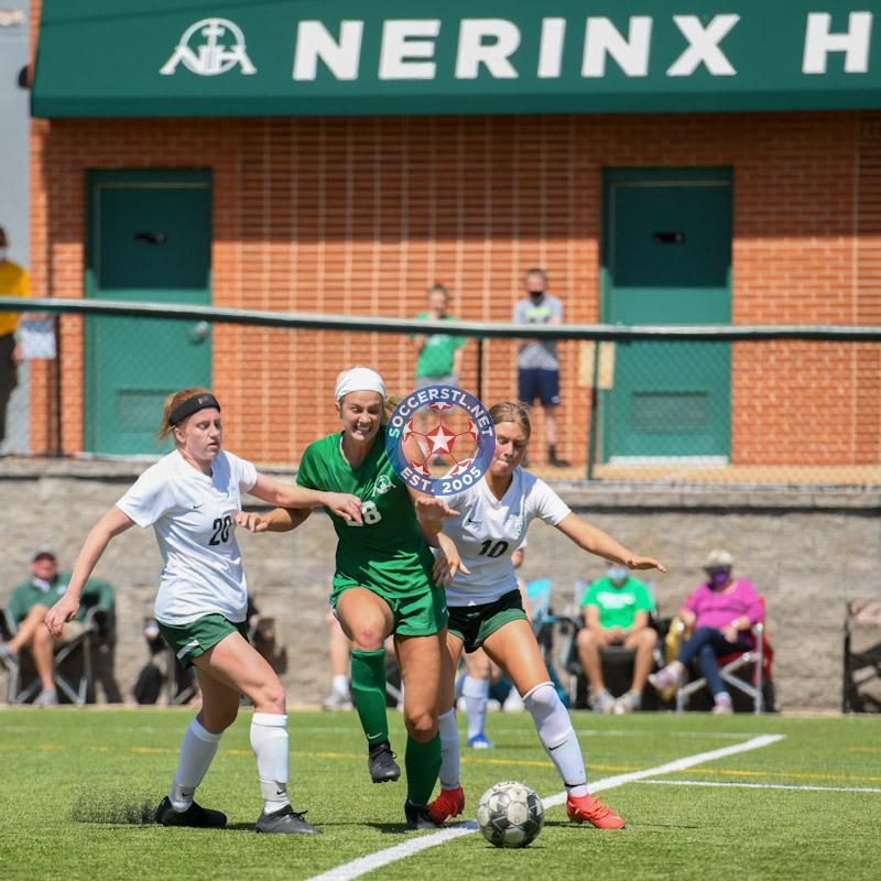 A counter-attack goal by #22 Cece Kreh earned <a href="/Stang_Soccer/">Marquette HS Soccer</a> a 1-0 win on the road at <a href="/NerinxSoccer/">Nerinx Hall Soccer</a>

Pics and report Sunday