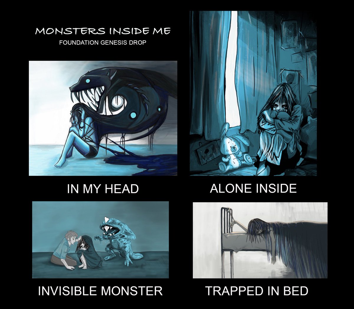 VjNeurite's tweet photo. Monsters Inside Me Drop Party tonight with @NftsTips on clubhouse at 8pm EST My project is centred around mental health if you are interested in checkin it out https://t.co/DnpCtxpS9v or check out my webpage for the story. 10% of profits will be donated to @MindDeconstruct https://t.co/XjHHS353wC