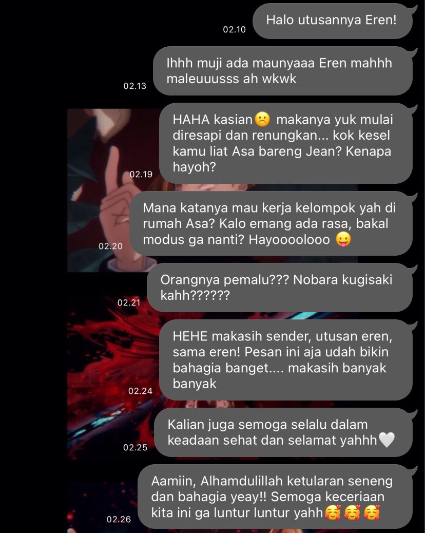 *membuka pintu* siapa disana?balesnya beda sekarang pake ss chat... gatau kenapa WKWK mencoba tampilan baru