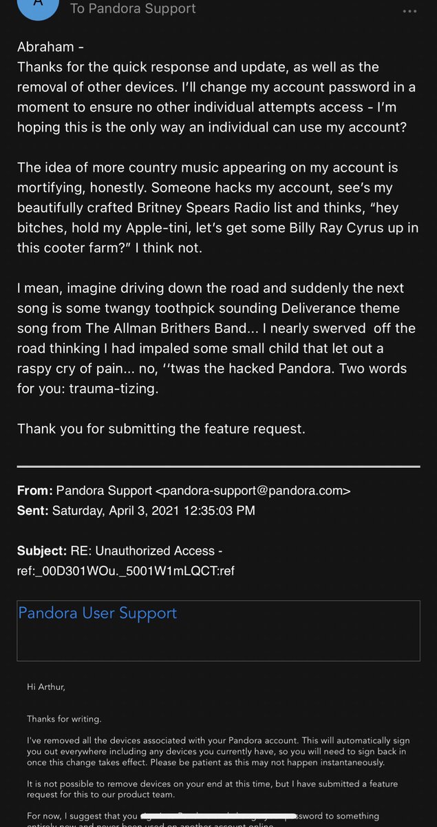 OmegaOmega's tweet image. We’re talkin’ 5 ⭐️ support from Abraham at @pandoramusic - honestly, my lifesaver from the terrors of country music. #LifeSavingAct