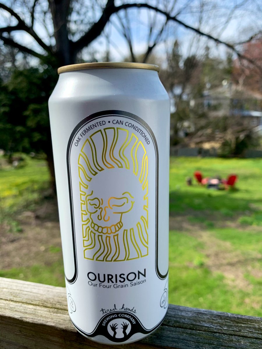Essau1969's tweet photo. Itโs #Ourison time ๐บ a four grain #Saison that is one of my favs ๐๐บ@tiredhandsbeer #DrinkLocal #Beer #Beeroclock #BeerMe #SaturdayMood https://t.co/zBRVDbahYB