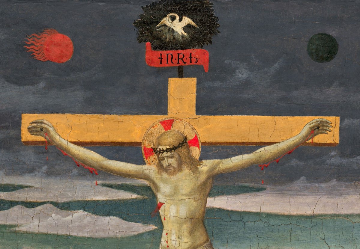  #miniMA140 El árbol que aparece sobre la cruz de Cristo en algunas crucifixiones es el ÁRBOL DE LA VIDA: la promesa que después del invierno (la muerte) llegará la primavera (la vida). *Masaccio en  @Capodimonte_mus y Pesellino en  @ngadc