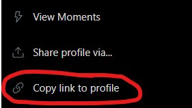 BlockDNat's tweet image. When DMing accounts to block, it saves time if you send type out the @&amp;lt;username&amp;gt; or send us a link instead of screenshots. Twitter on mobile and web has a "copy link to profile" under the (...) button.