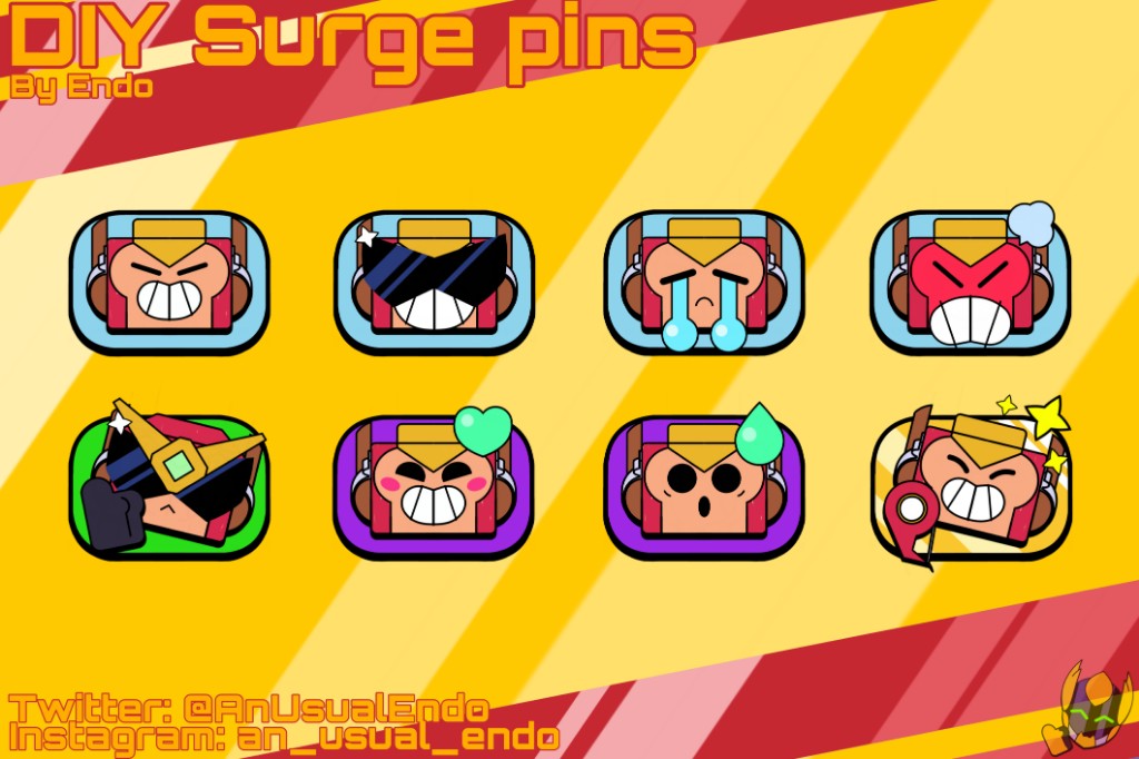 Surge Brawl Stars Pins