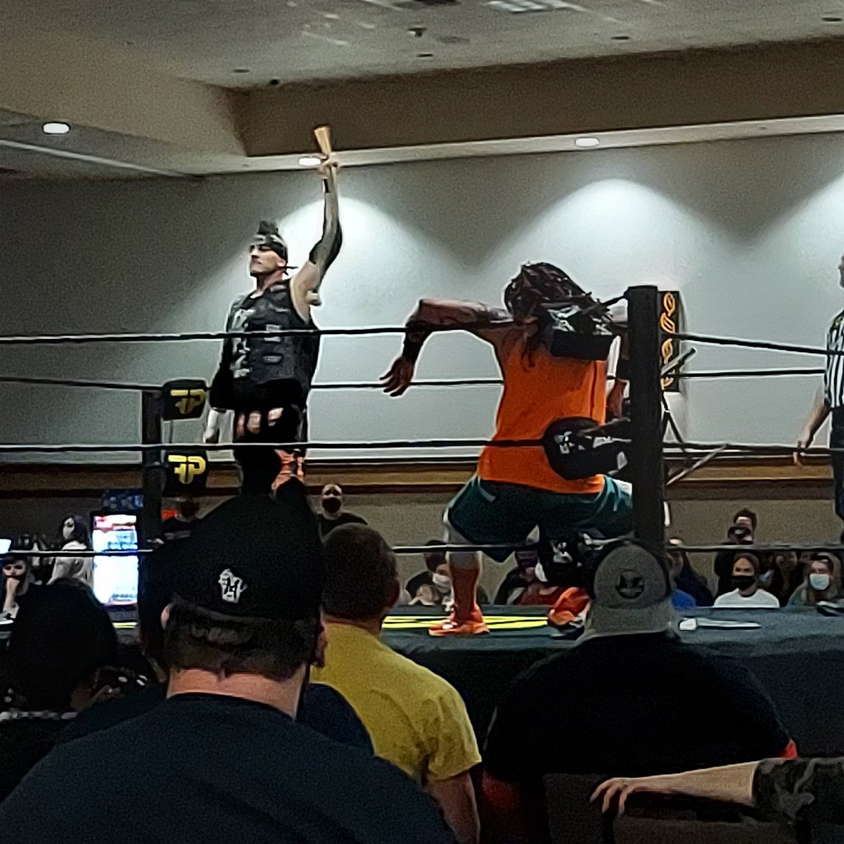 Rock947's tweet photo. Having a blast with @FrontlinePro1 tonight! Some great matches still to come including @TherealRVD! https://t.co/FxZjQAdY5X