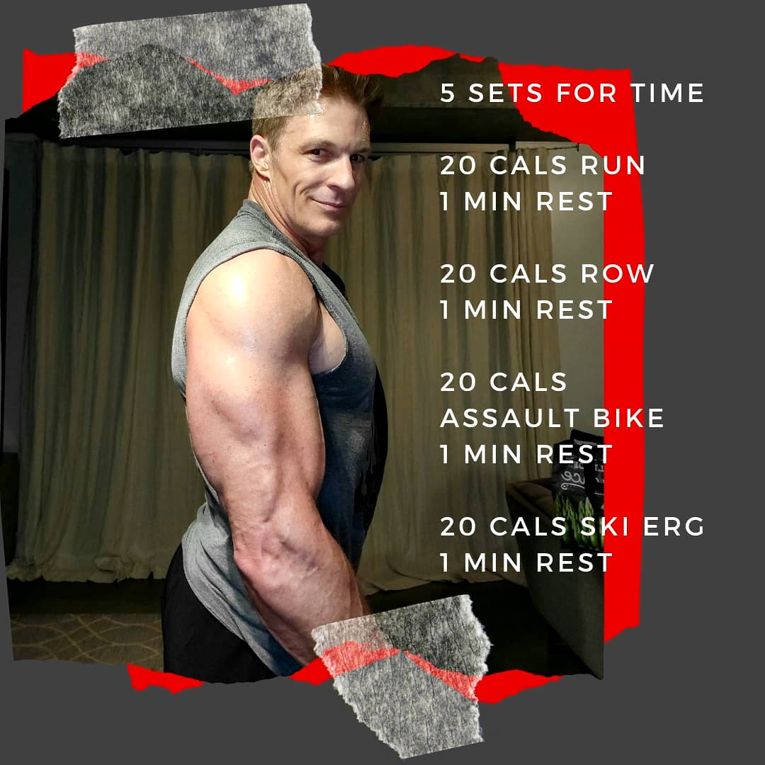 RonMathewsFit's tweet image. Here is a nice cardio blast that @dustyhyland and I did today

My splits are.on the second slide

Average
Run = 1:15
Row = 50 sec
Bike = 35 sec
Ski = 50 sec

Give it a try 💙