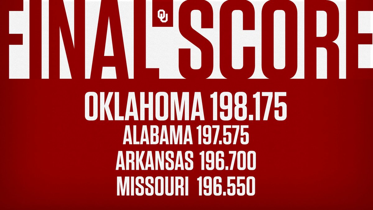 𝙎𝙚𝙚 𝙮𝙤𝙪 𝙞𝙣 𝙁𝙤𝙧𝙩 𝙒𝙤𝙧𝙩𝙝! 

The Sooners win their 11th consecutive regional title and advance to their 20th NCAA Championship!