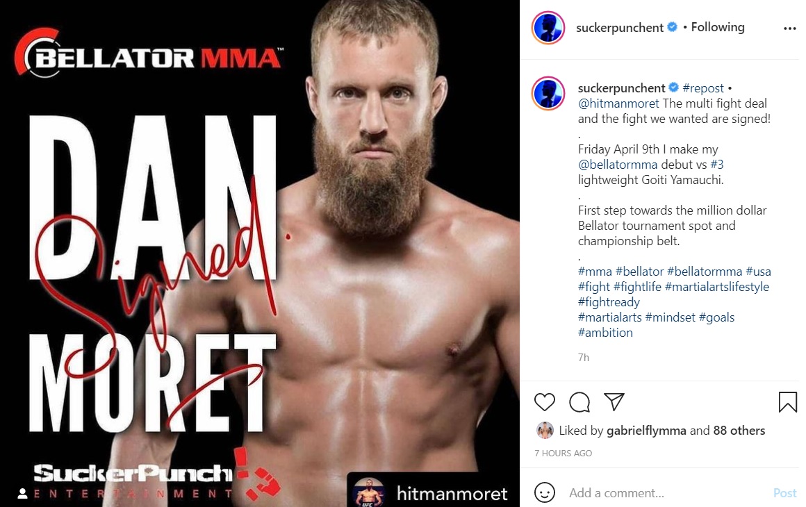 Dan Moret says he is looking to get a spot in the 1 million dollar Bellator tournament and i am pretty sure He doesn't mean the LHW tournament. Sounds to me like a LW GP. #Bellator255 #Bellator256