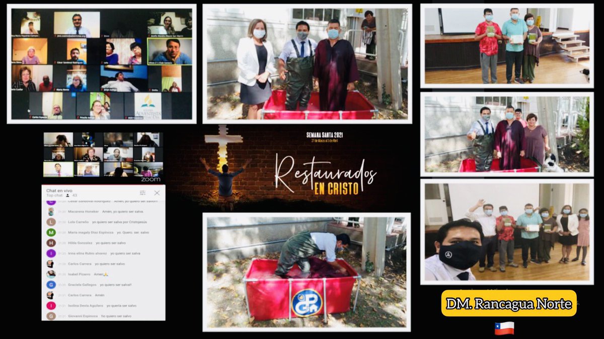 En esta #SemanaSanta2021 pudimos ver hermosos Testimonios del poder de Dios siendo #RestauradosEnCristo Dios siga derramando su Espíritu sobre cada iglesia y sigamos avanzando en el cumplimiento de la Misión #DMRancaguaNorte #MCCh #Chile