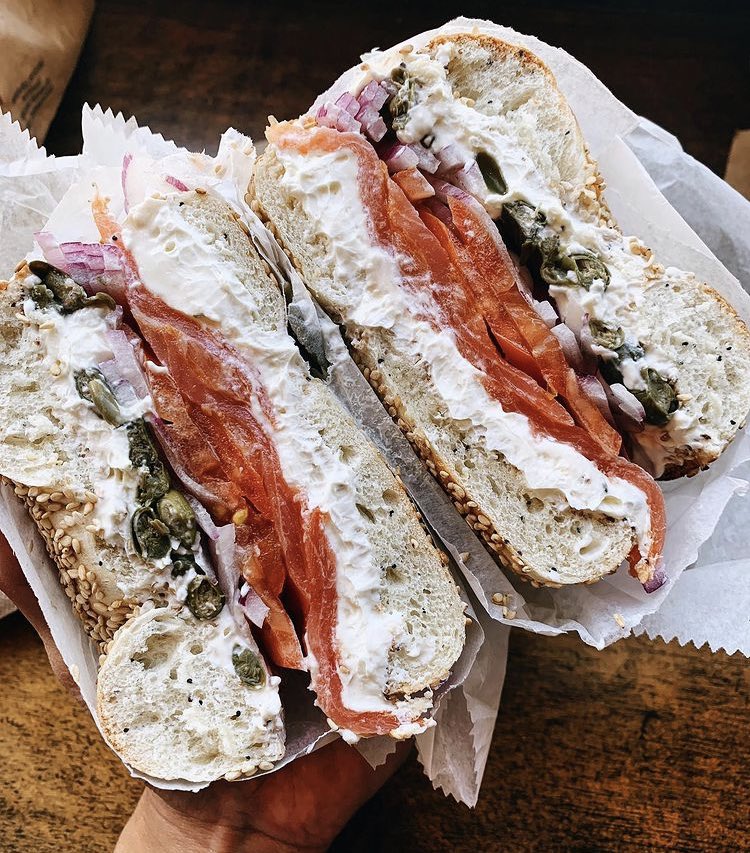 kupelsbagels's tweet photo. We’re back open! See you bright and early tomorrow starting at 6 AM on the corner of Harvard and Fuller [in person, https://t.co/Bvtkr3ULF7, @UberEats &amp; @Grubhub!] https://t.co/yPd728pMEp