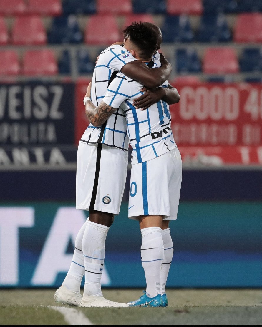 RaiSport's tweet photo. #BolognaInter 0-1. #Inter a + 8 dal #Milan, vittoria decisiva per lo scudetto? Dite la vostra con #LaDS. A breve la sintesi della partita. https://t.co/8QszJEh4yB