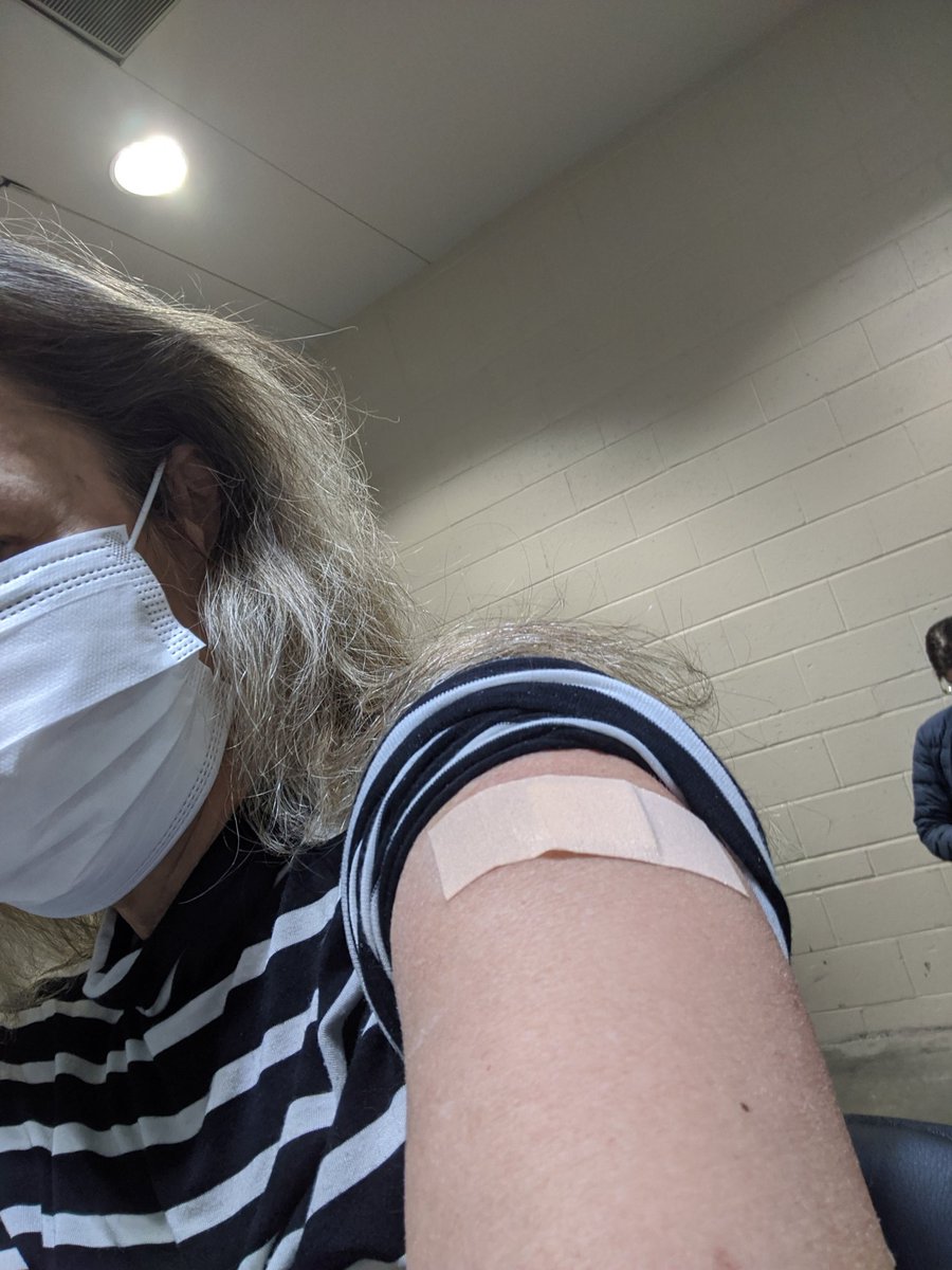 Pfizer vaccination #1! Age hath its privileges. 😉