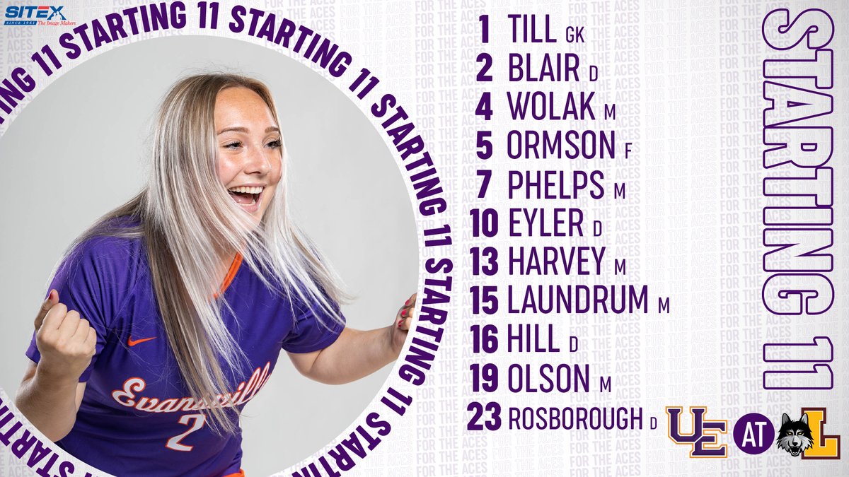 UEAthleticsWSOC's tweet photo. Starting 11 

🆚 Loyola
⏰ 5 p.m.
💻 https://t.co/1MvcKWvqVY
📊 https://t.co/ETAJH7NK6V
⚽ #ForTheAces https://t.co/qBgGYgakwx