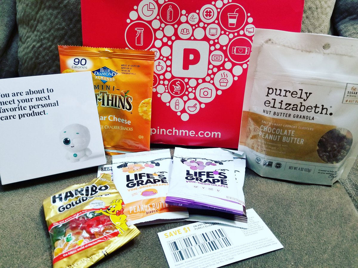 TemporaryWaffle's tweet image. Loved this Pinch Me Box! The goodies inside are full of yummy little snacks and dry wipes. Thanks @pinchme !! 
.
#pinchme #pinchmesamples #pinchermoments #samples #freesamples #goodies #gifted