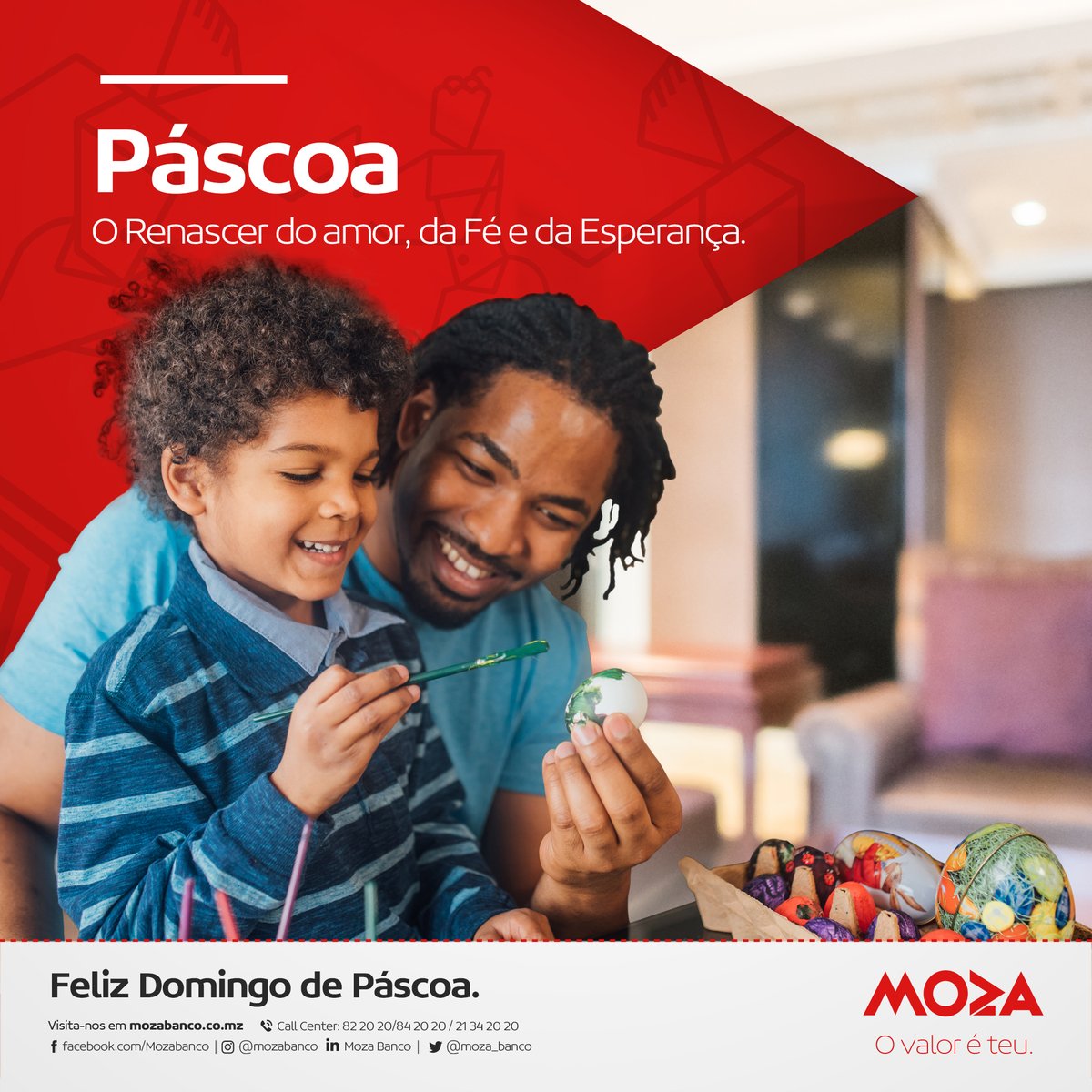 moza_banco's tweet photo. Hoje é dia de celebrar amor, milagre e esperança. Desejamos a todos, uma feliz páscoa.

#OValorÉTeu https://t.co/g8ZShfkcfg