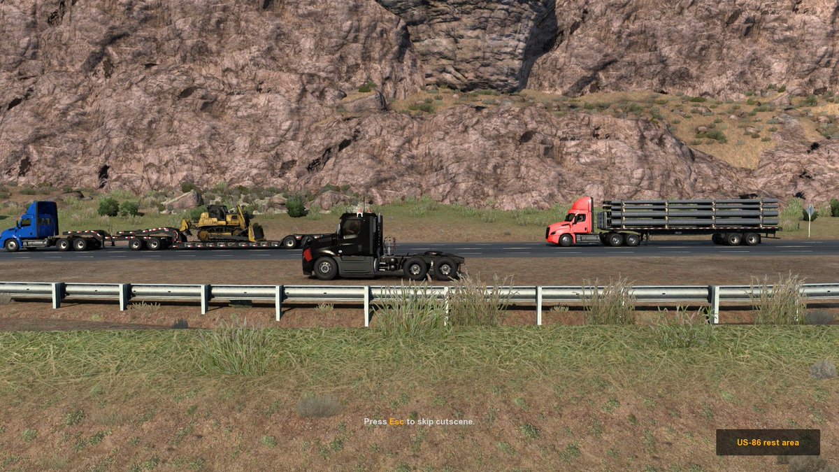 BarbosGaming's tweet photo. Another point of view in #ATS #AmericanTruckSimulator #us86 rest area from #Arizona #NewMexico DLC #Simulator #game #trucks #freight #line #cascadia Driven with #logitech #g29 #barbosgaming https://t.co/36QeCYJiE9
