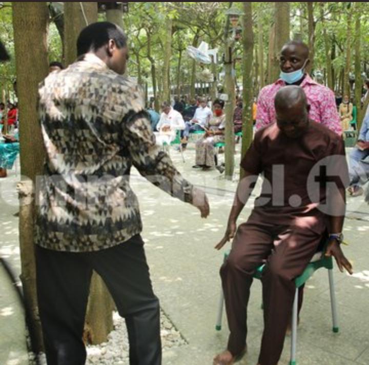 09emmanuelTv's tweet photo. @SCOANTBjoshua. This man come with the problem of chest and nerve pain but he is going back with permanent relief after a touch by prophet.Tb.joshua. after the touch, he had vomited the evil deposits in his system, "I'm very free and my chest is very light," he testified. https://t.co/ycX99ShMAT