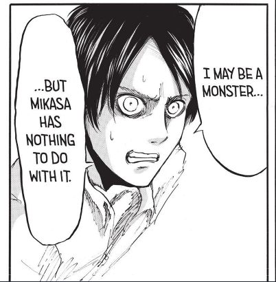 bloominwinter_'s tweet photo. Eren Yeager invented this trope for his love and protectiveness to Mikasa Ackerman https://t.co/bBrzCEH88e