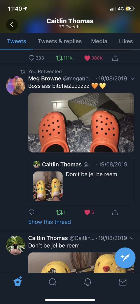 CaitlinThomas7's tweet photo. Everyone be getting on the crocs hype now..me and @meganbrowne15 been wearing them bad Bois for YEARS! Who’s laughing now ay https://t.co/1TtyM7b9JN