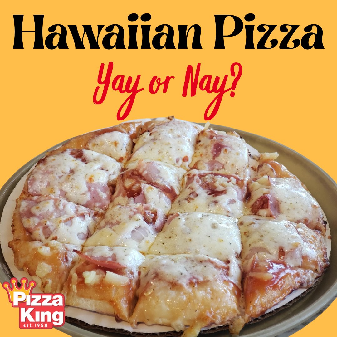 Are you a Hawaiian Pizza fan? #pizzaking #ilovepizzaking #ringtheking