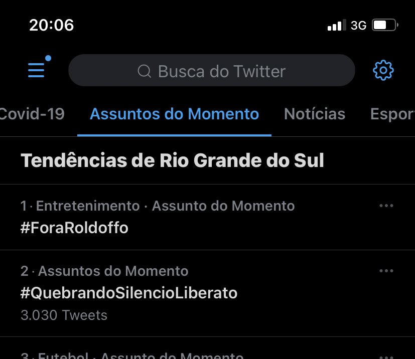 CHEGAMOS NOS TRENDS DO RIO GRANDE DO SUL!!!!

MUITO OBRIGADAAAA

A LUTA CONTINUA

#QuebrandoSilencioLiberato