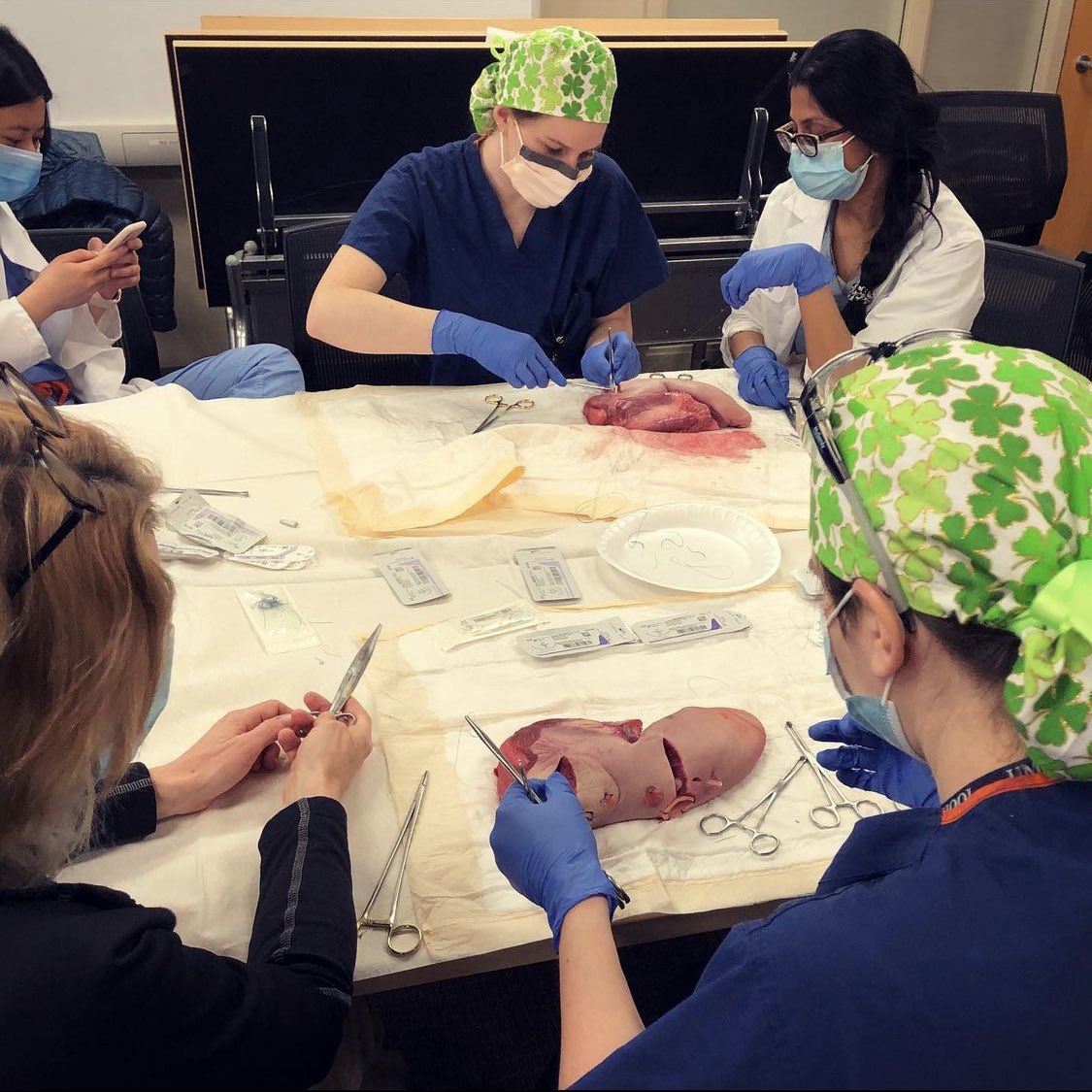 We love our Urogyn fellows!! (<a href="/DrDeepali_M/">Deepali Maheshwari, DO, MPH</a>, Abhi and Xibei!)

A picture from our recent perineal laceration repair simulation workshop during didactics!
