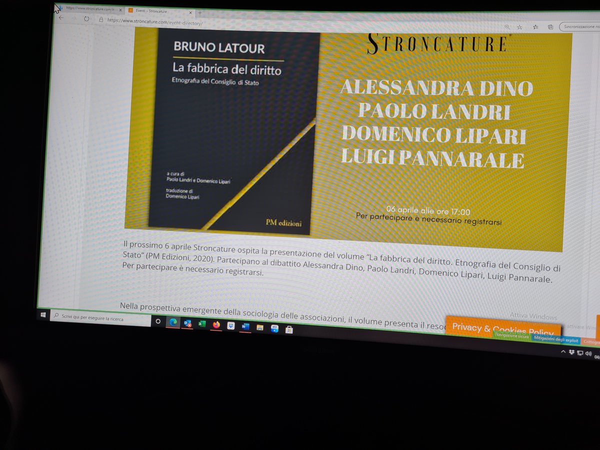 mimmolipari's tweet photo. @PaoloLandri @GiusiMi @nerinagarofalo @patcinti @
Martedì 6 aprile ore 17, ospiti  di "Stroncature", presentiamo "La fabbrica del diritto" di Bruno Latour.
Per partecipare:  https://t.co/mvavZvWIAE https://t.co/YjRyn95ytX