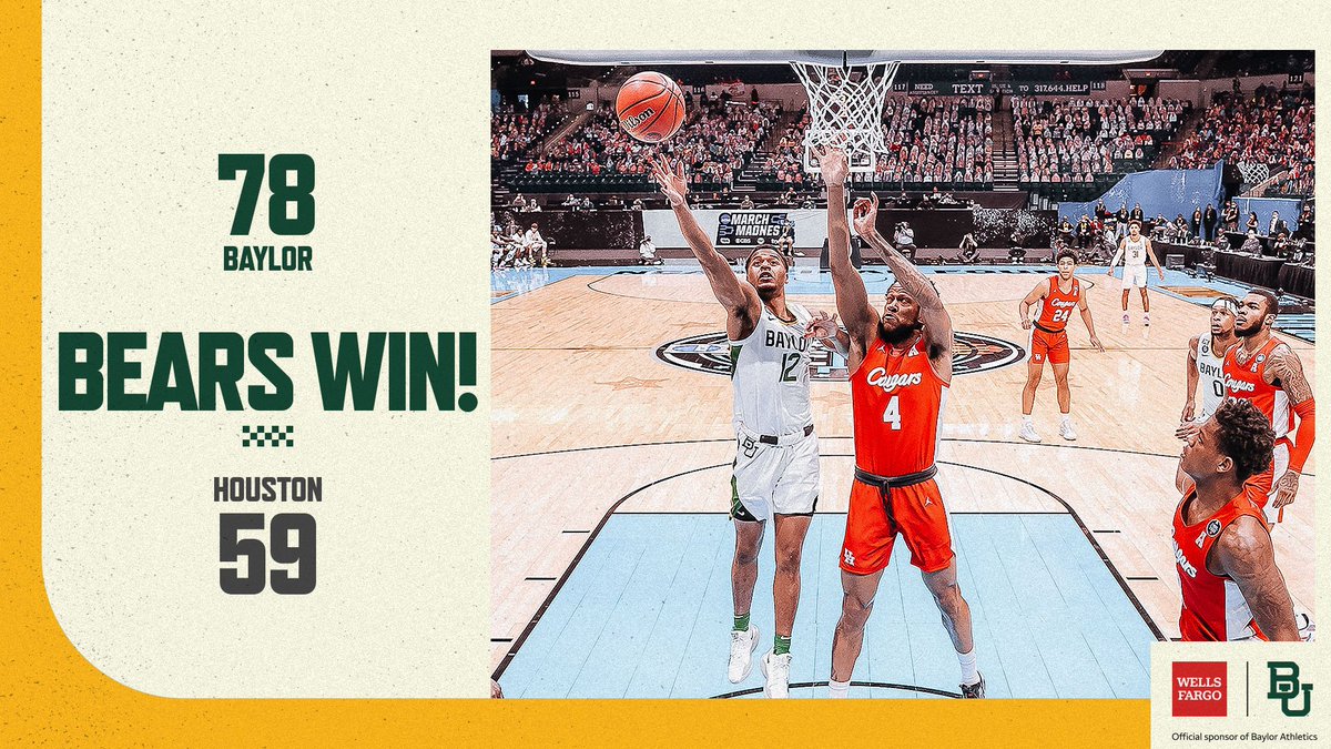 𝗪𝗘'𝗥𝗘 𝗡𝗢𝗧 𝗗𝗢𝗡𝗘 𝗬𝗘𝗧!!

Presented by Wells Fargo

#SicEm 🐻 | #TimeIsNow 🏀