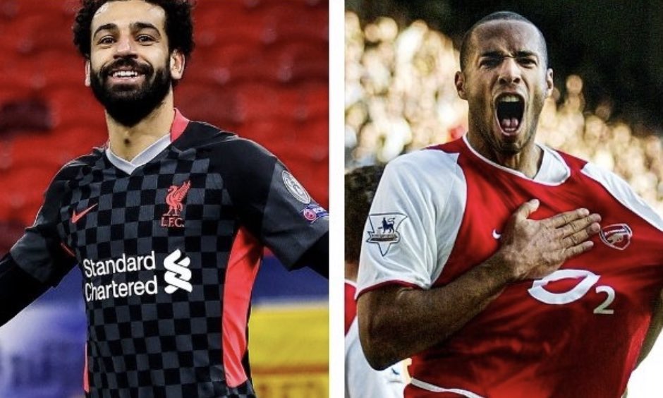 Hamed73Mo's tweet photo. Most goals through first 150 PL appearances: 

Mohamed Salah: 93
Thierry Henry: 92

Mo Salah now has 93 goals and 32 assists in 150 Premier League appearances. 
#salah https://t.co/0Fq3b04sdR