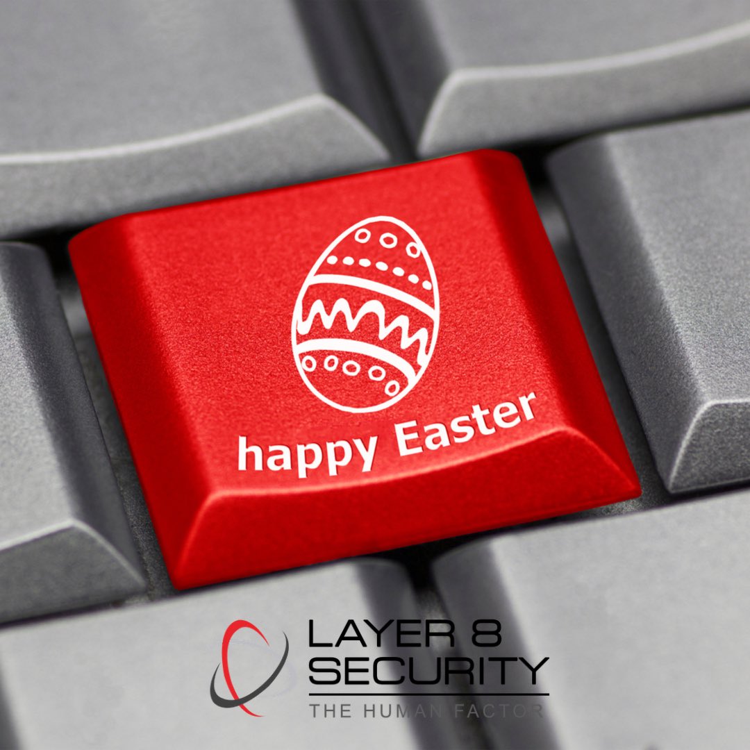 layer8security's tweet image. Wishing you all a safe and happy Easter!

And remember to stay cyber aware even on ‘holidays’.