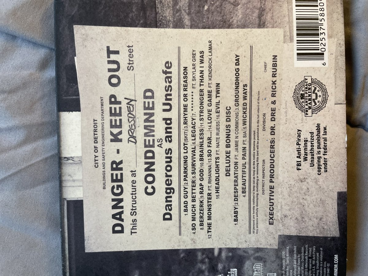 RIPBIGPROOF313's tweet image. The Marshall Mathers LP 2 CD 
#mmlp2