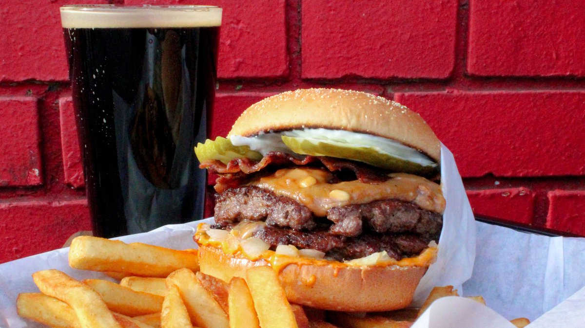 KillerBurger's tweet photo. Now through April 9, our #MadBurgerMatchup winner is available for only $10 at all locations! That's right, it's the one and only Peanut Butter Pickle Bacon burger. Get it while the gettin's good. #burgerbracket #peanutbutterpicklebacon #marchmadness #killerburger #bracketwinner https://t.co/5azWx7kyoh